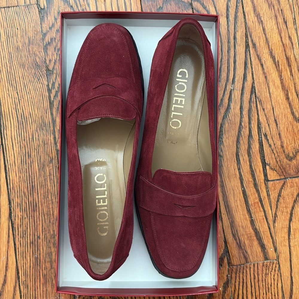 Italian Red Suede Loafers